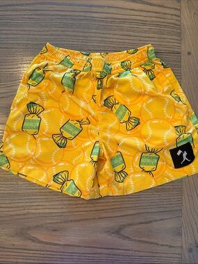 Baseballism- Yellow Doubles and Bubbles Baseball Candy Print Athletic Shorts
